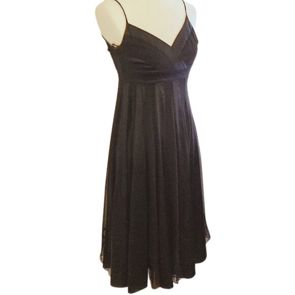 Diane von Furstenberg Black Silk Dress - A-Line Spaghetti Strap Dress – Sz 0 - Picture 5 of 11